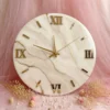 White & Gold Marble Resin Wall Clock